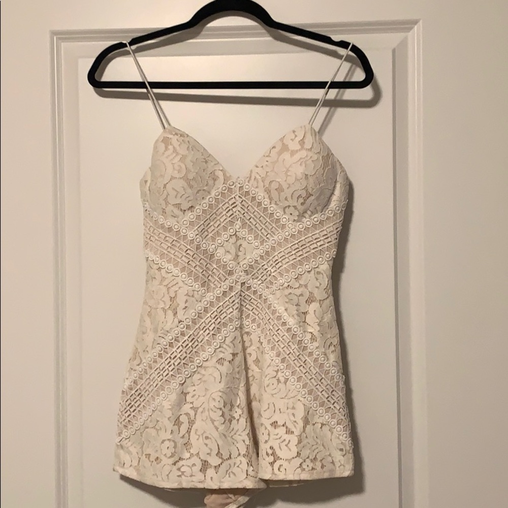 White/Beige Romper